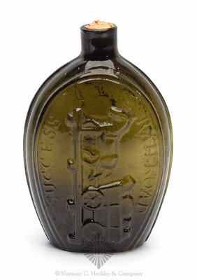 "Success To The Railroad" And Horse And Cart - Eagle Historical Flask, GV-8