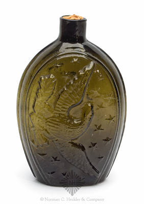 "Success To The Railroad" And Horse And Cart - Eagle Historical Flask, GV-8