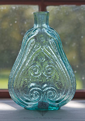 "Louisville, KY" - "Glass Works" Scroll Flask, GIX-9