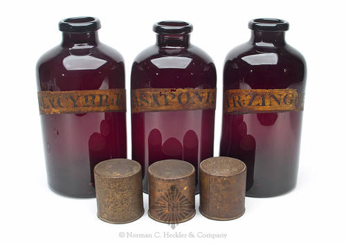 Lot Of Three Apothecary Storage Jars, Similar in form and construction to AG plate 270, #2