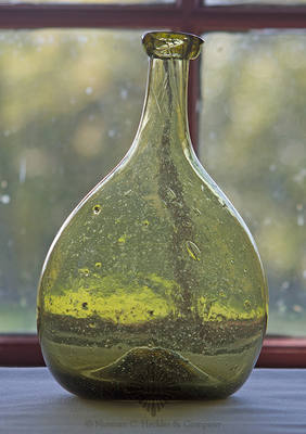 Freeblown Chestnut Bottle, Similar in form and construction to KW fig. 99a, right