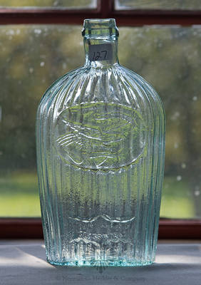 Eagle And "Louisville KY / Glass Works" - Reverse Plain Historical Flask, GII-36