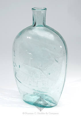 Anchor And "Isabella / Glass Works" - Glasshouse Historical Flask, GXIII-55