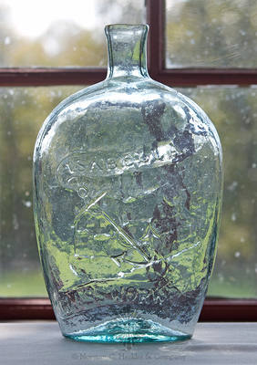 Anchor And "Isabella / Glass Works" - Glasshouse Historical Flask, GXIII-55