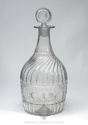 "Gin" Embossed Blown Three Mold DecanterGIII-2 Type 2