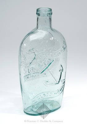 Anchor And "Baltimore Glass Works" - Phoenix And "Resurgam" Historical Flask, GXIII-53