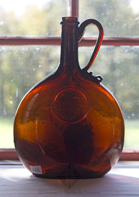 "Chesnut Grove / Whiskey / C.W." Handled Whiskey Jug, Similar to H #1156