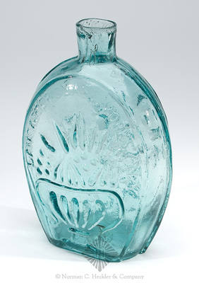 Cornucopia - Urn And "Lancaster, Glass. Works N.Y" Pictorial Flask, GIII-16