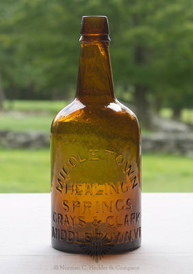 "Middletown / Healing / Springs / Grays & Clark / Middletown. VT." Mineral Water Bottle, T #V-12, variant 3