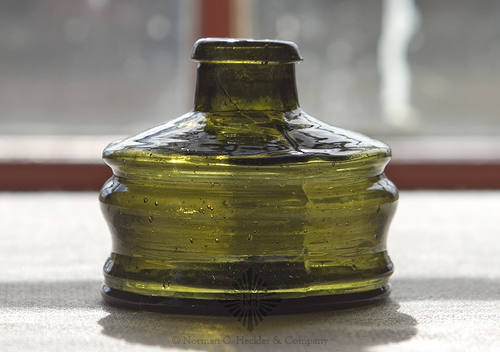 Blown Three Mold Ink Bottle, An extremely rare mold which is unlisted in Covill's text