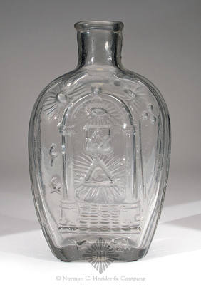 Masonic Arch And Emblems - Eagle Historical Flask, GIV-8a