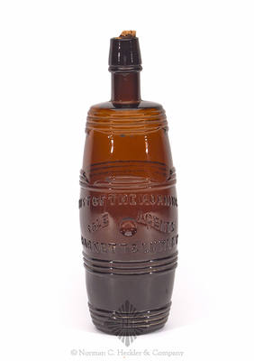 "Mist Of The Morning / Sole Agents / Barnett & Lumley" Figural Whiskey Bottle, Similar to H color plate XIV, #585