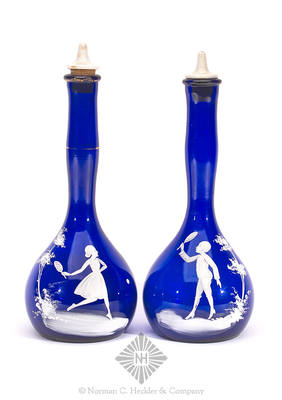 Two Mary Gregory Type Barber Bottles