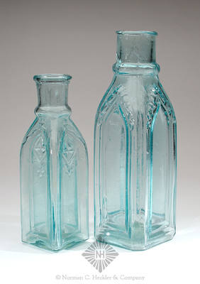 Two Cathedral Pickle Jars, Similar in form and construction to Z pg. 456, top right