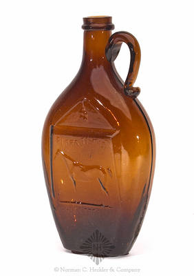 "Flora Temple / (Full Figure Of Horse) / Harness Trot 2.19 3/4" - Reverse Plain Handled Pictorial Flask, GXIII-21