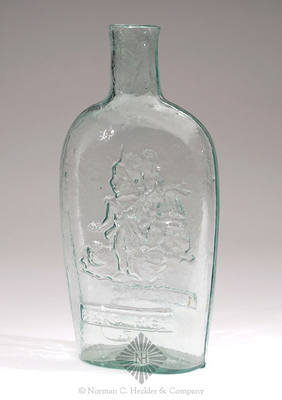 Soldier And "Balt. Md." - Dancer And "Chapman" Pictorial Flask, GXIII-11