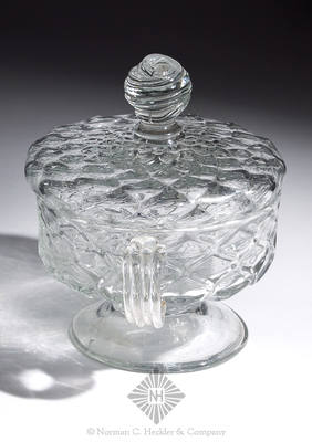 Pattern Molded Covered Sugar Or Jelly Bowl, Generally similar construction to McK plate 24, #7, specifically the style of the lid finial, exact example illustrated in the collection of Frederick K. Gaston, Parke-Bernet Galleries, 1940, #222