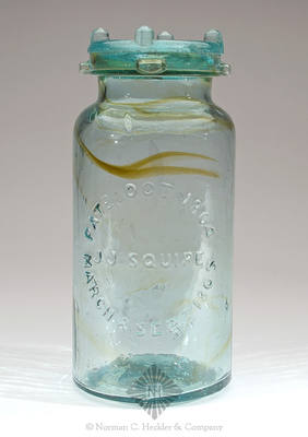 "J.J. Squire / Patd. Oct. 1864 / March & Sept 1865" Fruit Jar, L #2697