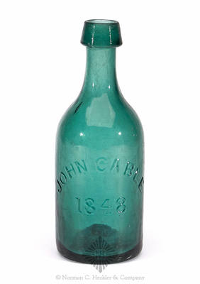 "John Cable / 1848" - "J.C." Soda Water Bottle, Unlisted