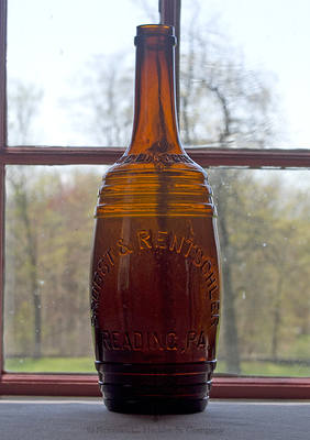 "W.C. Bitters / Brobst & Rentschler / Reading, PA." Figural Bitters Bottle, R/H #W-57