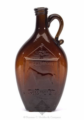 "Flora Temple / (Full Figure Of Horse) / Harness Trot 2.19 3/4" - Reverse Plain Handled Pictorial Flask, GXIII-21