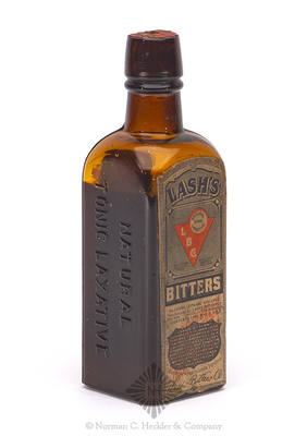 "Lash's Bitters / Natural / Tonic Laxative" Sample Bitters Bottle, R/H # L-33