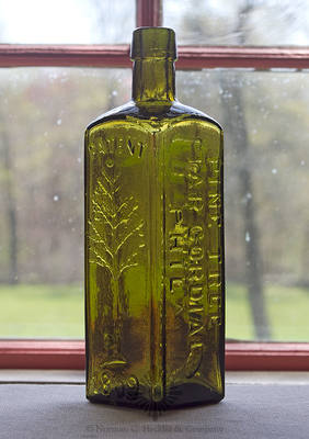 "L.Q.C. Wishart's / Pine Tree / Tar Cordial. / Phila / Patent / (Pine Tree) / 1859" Medicine Bottle, AAM pg. 575