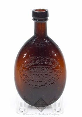 "Wharton's / Whisky / 1850 / Chesnut Grove" Pocket Whiskey Flask, H #899