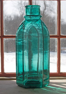 Cathedral Pickle Bottle, Similar in form and construction to Z pg. 436, left