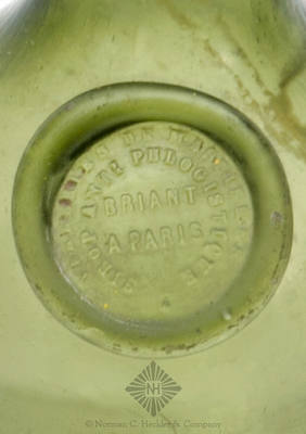 "Verreries De Masnieres / Sirop Anti Phlogistioue / Briant / A Paris" Applied Seal Bottle, Similar in form and construction to AG plate 149, #5