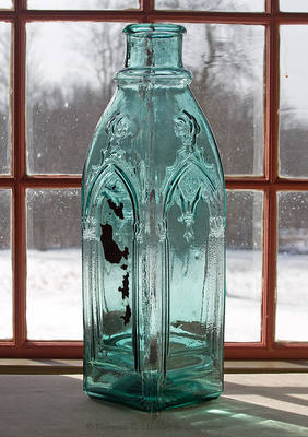 Cathedral Pickle Bottle, Similar in form and construction to Z pg. 456, top right