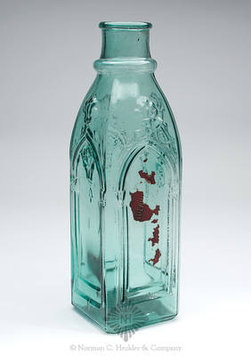 Cathedral Pickle Bottle, Similar in form and construction to Z pg. 456, top right