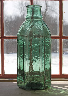 Cathedral Pickle Bottle, Similar in form and construction to Z pg. 436, left