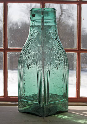 Cathedral Pickle Bottle, Similar in form and construction to Z pg. 456, top left