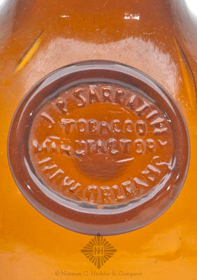 "J.P. Sarralin / Tobacco / Manufactory / New Orleans" Applied Seal Bottle