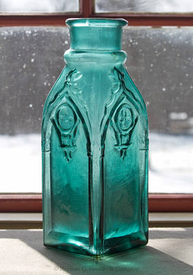 Cathedral Pickle Bottle, Similar in form and construction to Z pg. 456, top right