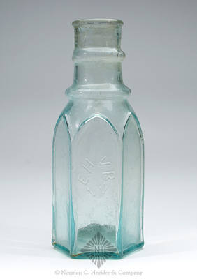 "E.H.V.B. / N.Y." Cathedral Pickle Bottle, Z pg. 411, top