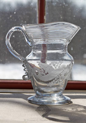 Freeblown Creamer, Similar forms and glassblowing techniques are shown on PG plates 37 and 38