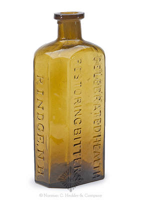 "Dr. Stephen Jewett's / Celebrated Health / Restoring Bitters / Rindge, N.H." Bitters Bottle, R/H #J-37