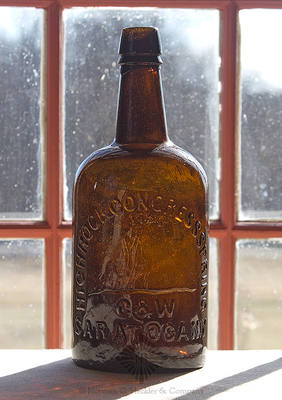 "Highrock Congress Spring / 1767 / (Rock) / C & W / Saratoga N.Y." Mineral Water Bottle, T #S-36: Type II