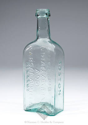 "Indian Vegetable / And / Sarsaparilla / Bitters / Geo. C. Goodwin / Boston" Bitters Bottle, R/H #I-25