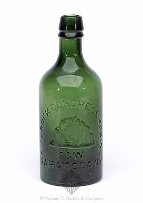 "Highrock Congress Spring / (Rock) / C & W / Saratoga NY" Mineral Water Bottle, T #S-37:B