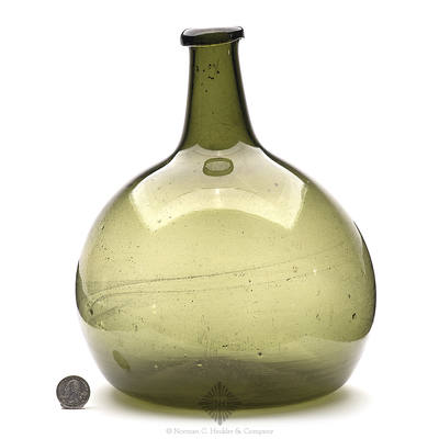 Freeblown Globular Bottle, Similar in form and construction to MW color plate III, top left