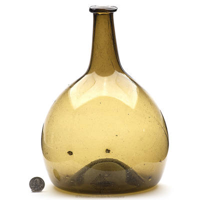 Freeblown Globular Bottle, Similar in form and construction to MW color plate III, top left