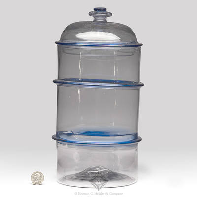 Freeblown Covered Apothecary Storage Jar