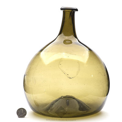 Freeblown Globular Bottle, Similar in form and construction to MW color plate III, top left