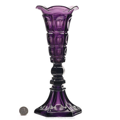 Pressed Glass Vase, B/K #3037, left