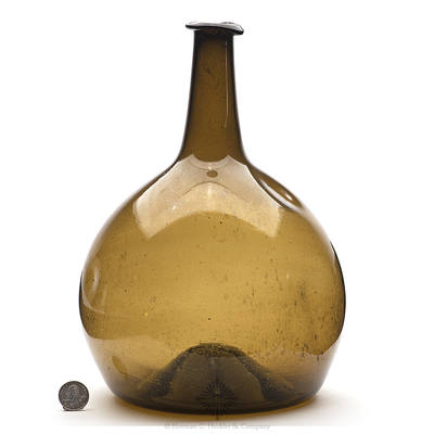 Freeblown Globular Bottle, Similar in form and construction to MW color plate III, top left