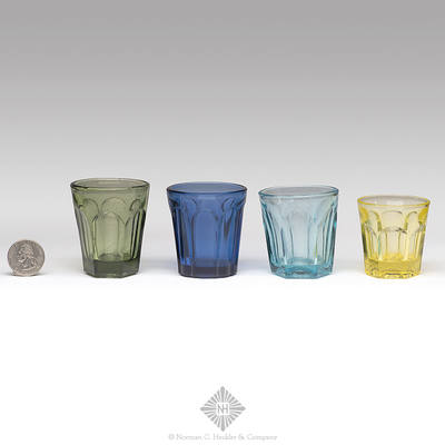 Lot Of Four Pressed Glass Shot Glasses, JK plate 139 and PG plate 325