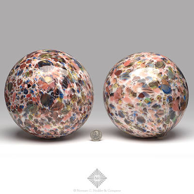 Pair Of Freeblown Witch Balls, Similar to B/K #3225 and 3226